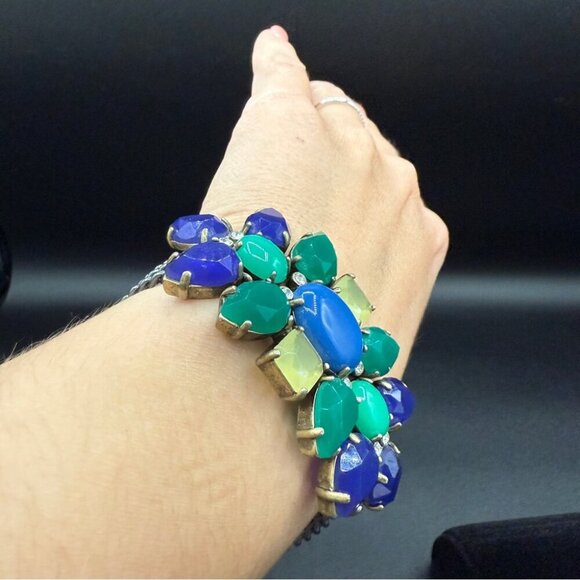 Stella & Dot Peacock Blue and Green Gemstone Bracelet - Picture 5 of 16
